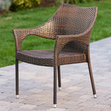 Outdoor 3pc Multibrown Wicker Bistro Set - NH496592