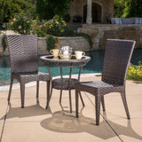 Outdoor Multibrown Wicker 3pc Bistro Set - NH696592