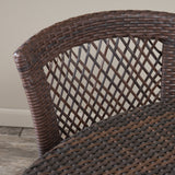 Outdoor 3pc Multibrown Wicker Bistro Set - NH618592