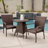 Outdoor 3pc Multibrown Wicker Bistro Set - NH718592