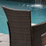 Outdoor Multibrown Wicker 3pc Bistro Set - NH068592