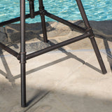 Outdoor Adjustable Pipe Barstools (Set of 2), Black Copper and Beige - NH000692