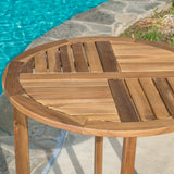 Outdoor Round Wood Side Table - NH775692