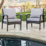 Outdoor Wicker Club Chair with Cushion, Set of 2 - NH327692