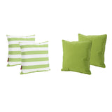 Outdoor Striped Water Resistant Square Throw Pillows - Set of 4 - NH599203