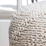 Fabric Hand Knit Pouf - NH107992