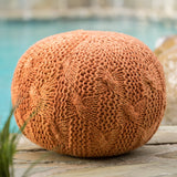 Outdoor Handcrafted Modern Fabric Weave Pouf - NH416003