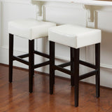 31-Inch Backless Leather Bar Stools (Set of 2) - NH223112