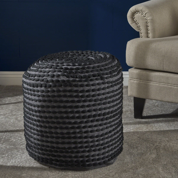 Handcrafted Modern Water-Resistant Fabric Ottoman Pouf - NH807103