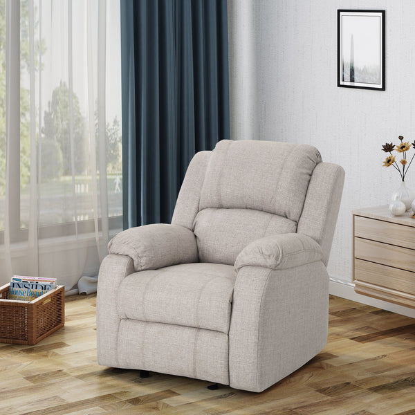 Contemporary Pillow Top Fabric Upholstered Gliding Recliner Chair - NH483403