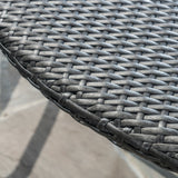 Outdoor Round Gray Wicker Bistro Table with Umbrella Hole - NH165003