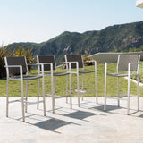 Outdoor 5 Piece Grey Wicker Bar Set - NH005003