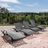 Outdoor Gray Wicker Arm Chaise Lounges - NH381103