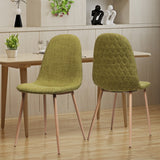 Mid Century Fabric Dining Chairs with Wood Finished Legs - Set of 2 - NH302303