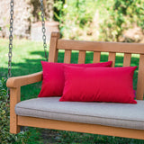 Outdoor Red Water Resistant Rectangular Throw Pillow - NH859203