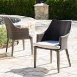 Outdoor Wicker Dining Chairs with Water Resistant Cushions (Set of 2) - NH064203