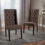 Tufted Fabric High Back Dining Chairs (Set of 2) - NH934203