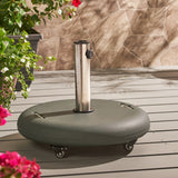 Outdoor Concrete Circular 80lb Umbrella Base with Steel Umbrella Holder - NH689303