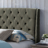 Wingback Queen/Full Tufted Fabric Headboard - NH796303