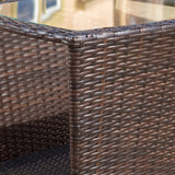 Outdoor 3 Piece Multi-brown Wicker Stacking Chair Chat Set - NH349003