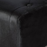 Modern Glam Button Tufted Diamond Stitch Velvet Ottoman With Tapered Legs - NH391203