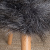 Glam Boho Faux Fur Ottoman Stool - NH335003