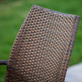 Outdoor 3 Piece Multi-brown Wicker Stacking Chair Chat Set - NH659003