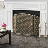 3 Panelled Iron Fireplace Screen - NH055103