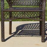 Outdoor 3 Piece Multi-brown Wicker Stacking Chair Chat Set - NH839003