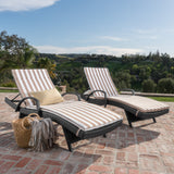 Outdoor Wicker Chaise Lounges w/ Water Resistant Cushions (Set of 2) - NH899003