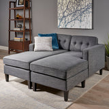 Contemporary Fabric Chaise Daybed with Button Accents - NH013803