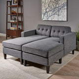 Contemporary Fabric Chaise Daybed with Button Accents - NH013803