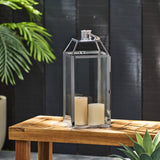 Hamel 18" Modern Stainless Steel Lantern