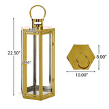 Baton Outdoor 23" Modern Stainless Steel Lantern