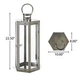 Baton Outdoor 23" Modern Stainless Steel Lantern