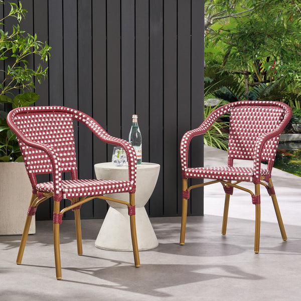 Grouse Outdoor French Bistro Chairs, Set of 2