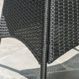 Outdoor 3 Piece Grey Wicker Bistro Set with Cushions - NH502003