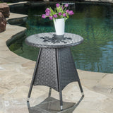 Outdoor 3 Piece Grey Wicker Dining Set with Cushions - NH002003