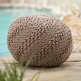 Outdoor Boho Round Hand-Crafted Knitted Ottoman Pouf - NH116003