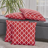 Modern Quatrefoil Pattern Fabric Accent Throw Pillow (Set of 4) - NH451303