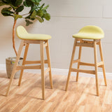 Green Tea Fabric/ Oak Finish 30-Inch Bar Stool (Set of 2) - NH879892