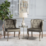 Traditional Wingback Velvet Accent Chair (Set of 2) - NH260103