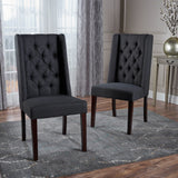 Tufted Fabric High Back Dining Chairs (Set of 2) - NH934203