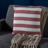 Modern Striped Fabric Throw Pillow with Striped Piped Edges - NH557203