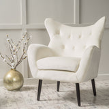 Velvet Tufted Wingback Armchair - NH485303