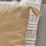 Fabric Tassel Square and Rectangular Throw Pillow - Set of 4 - NH641303