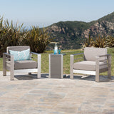 Outdoor Aluminum Club Chairs with Side Table - NH674003