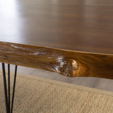 Natural Finish Firwood Faux Live Edge Desk - NH535003