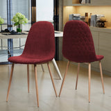 Mid Century Fabric Dining Chairs with Wood Finished Legs - Set of 2 - NH302303