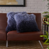 Shaggy Lamb Fur Square Throw Pillow - NH390303